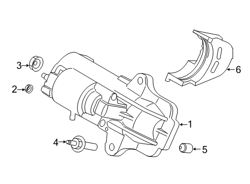 2021 Ford Transit Connect Starter Motor Assembly Diagram for KV6Z-11002-E