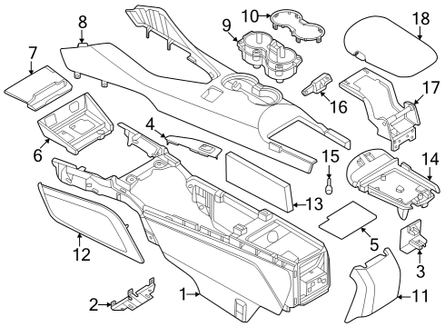 2025 Ford Mustang Console Armrest Assembly Diagram for PR3Z-6306024-AE