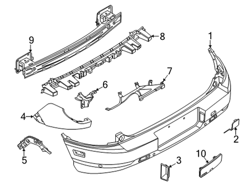 2021 Ford Bronco Sport Rear Bumper Assembly Diagram for M1PZ-17906-SD
