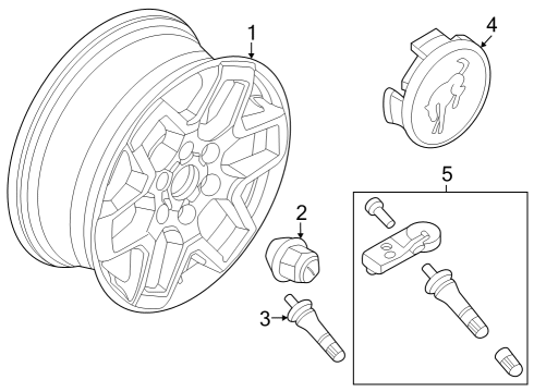 2022 Ford Bronco Wheel Assembly Diagram for M2DZ-1007-T