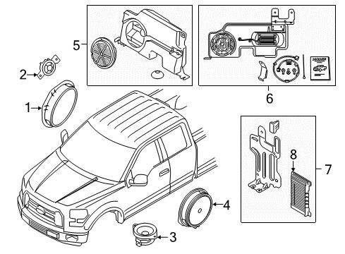 2020 Ford F-150 Speaker Assembly Diagram for JL3Z-18808-A