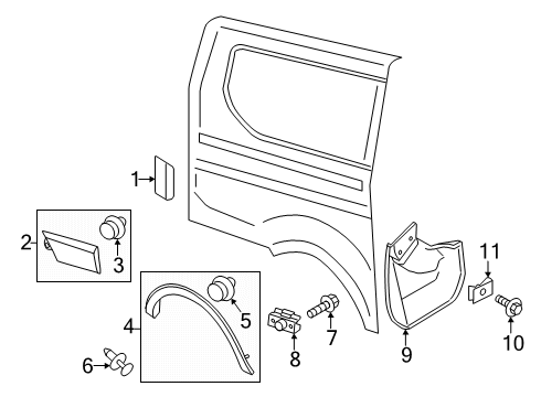 2024 Ford Transit Moulding Diagram for LK4Z-9929038-AA