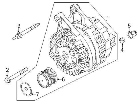 2023 Ford Escape Alternator Assembly Diagram for PZ1Z-10346-G