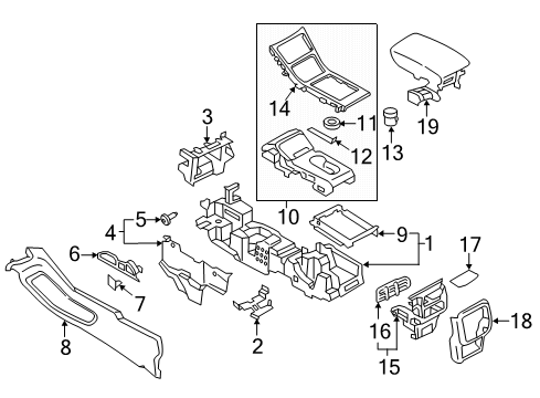 2020 Lincoln Continental Console Panel Diagram for GD9Z-5404567-A