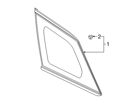 2023 Lincoln Corsair Quarter Window Glass Diagram for LJ7Z-7829710-D