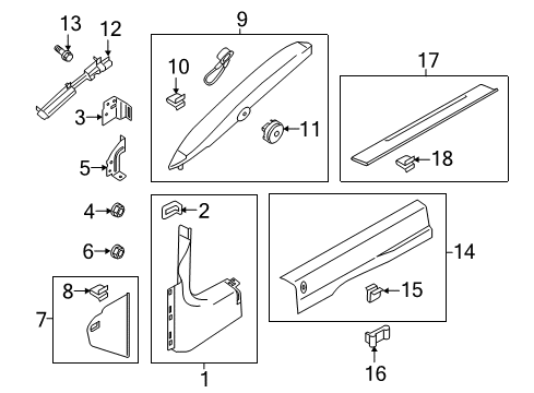 2021 Ford Mustang Plate - Door Scuff Diagram for FR3Z-6313208-CC