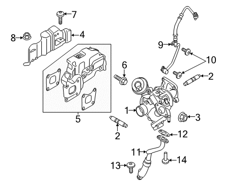 2021 Ford EcoSport Heat Shield Diagram for F1FZ-9N454-K