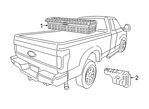 2020 Ford F-350 Super Duty KIT - TOOL STORAGE BOX - LOCKA Diagram for VKC3Z-17N004-A