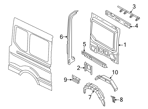 2024 Ford Transit PANEL - REAR QUARTER CLOSING Diagram for LK4Z-6127864-X