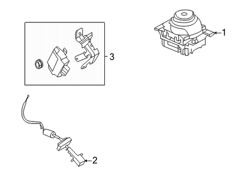 2023 Ford Edge Selector Lever Control Cable Assembly Diagram for KT4Z-7D246-T