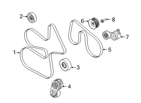 2020 Ford F-350 Super Duty V-Belt Diagram for LC3Z-8620-B
