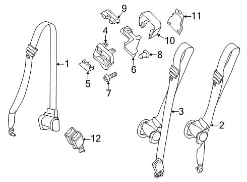 2025 Ford Transit 250 Second Row Seat Belts Diagram 3