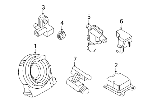 2021 Ford EcoSport Air Bag Sensor Assembly Diagram for GN1Z-14B321-AK