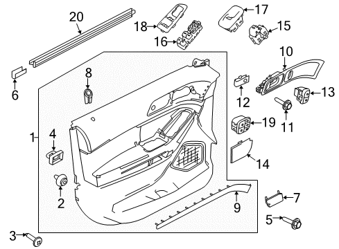2019 Ford Police Interceptor Utility Grommet Diagram for EB5Z-1621999-AB