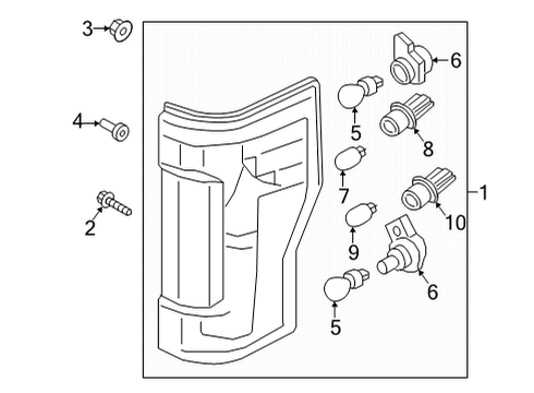 2020 Ford F-350 Super Duty Bulb Diagram for JL3Z-13466-G
