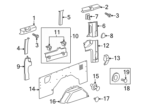 2025 Ford Transit 150 Interior Trim - Side Panel Diagram 6
