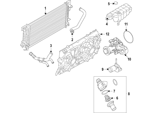 2024 Ford F-150 Radiator Assembly Diagram for RL3Z-8005-C