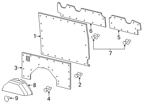 2024 Ford Transit Moulding Diagram for EK4Z-6142411-H