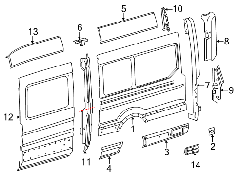 2025 Ford Transit 350 HD Side Panel & Components Diagram 15