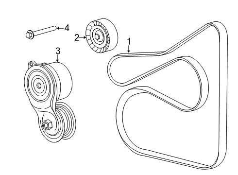 2021 Ford Escape V-Belt Diagram for KX7Z-8620-B