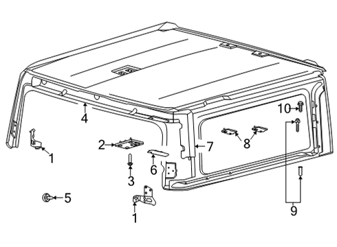 2021 Ford Bronco BRACKET ASY - BACK WINDOW LIFT Diagram for M2DZ-78205G58-A