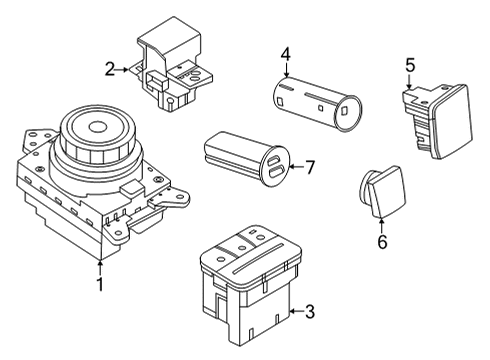 2023 Ford Maverick Transmission Selector Assembly Diagram for NZ6Z-7P155-D