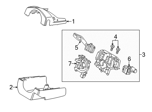 2021 Ford Mustang Steering Column Housing Assembly Diagram for LR3Z-3F791-HC