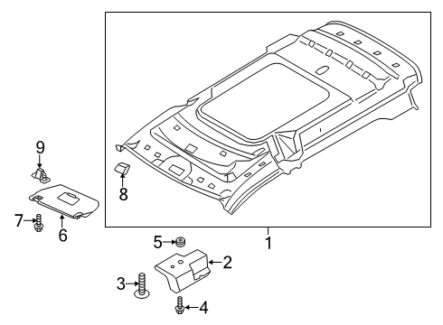 2022 Ford Transit Connect Roof Trim Panel Assembly Rear Diagram for KT1Z-1751942-ZC