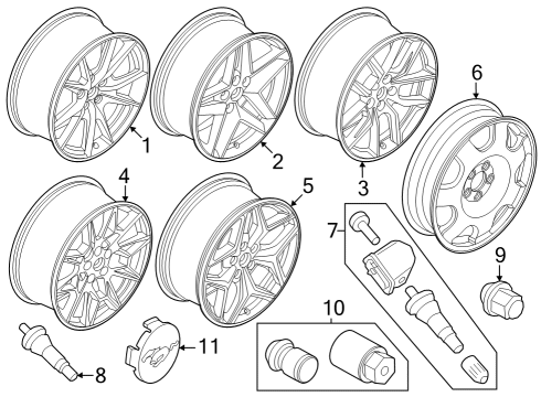 2024 Ford Mustang Wheel Assembly Diagram for PR3Z-1007-E