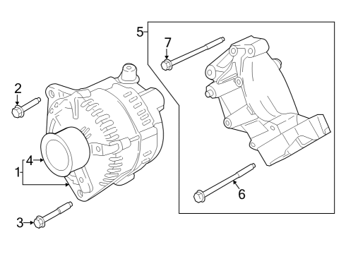 2024 Ford F-350 Super Duty Alternator Assembly Diagram for PC3Z-10346-E