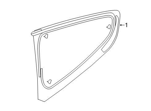 2020 Ford Mustang Quarter Window Glass Diagram for JR3Z-6329711-C