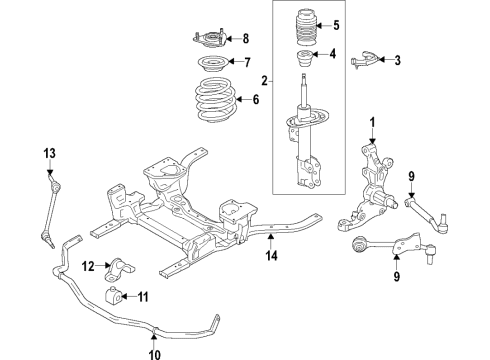 2021 Ford Mustang Front Spring Diagram for JR3Z-5310-K