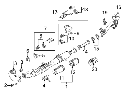 2022 Ford F-350 Super Duty Rear Muffler And Pipe Assembly Diagram for HC3Z-5230-H