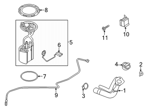 2020 Ford F-350 Super Duty Fuel Filler Pipe Diagram for LC3Z-9034-B
