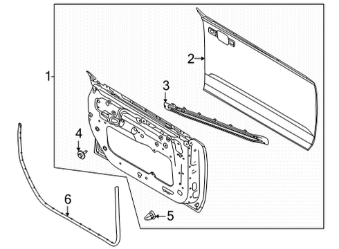 2023 Ford Bronco Door Panel Assembly Outer Diagram for M2DZ-9820200-A