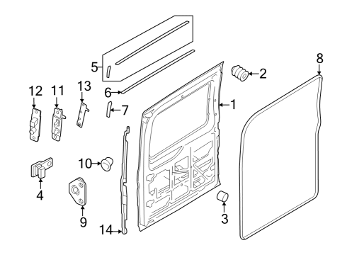 2025 Ford E-Transit Weatherstrip Diagram for CK4Z-1551400-H
