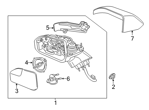 2020 Lincoln MKZ Mirror Assembly Rear View Outer Diagram for GP5Z-17683-AN