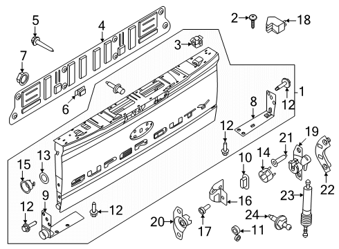 2025 Ford F-350 Super Duty Tail Gate Diagram 2