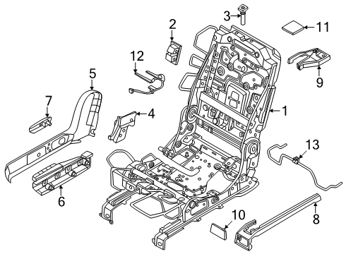 2025 Lincoln Nautilus Rear Seat Components Diagram 2