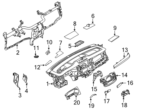 2020 Ford Transit BEZEL ASY - INSTRUMENT PANEL Diagram for JK2Z-6104644-AE