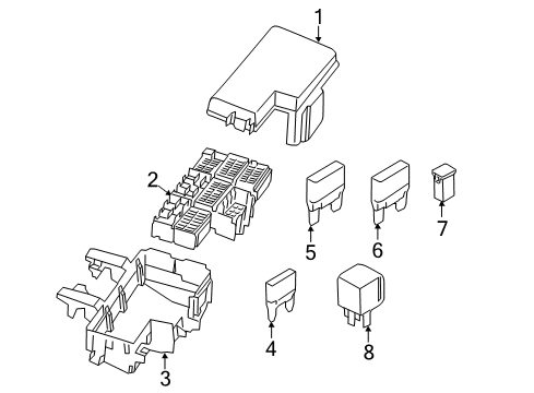 2021 Ford Mustang Fuse Panel Cover Diagram for KU5Z-14A003-E