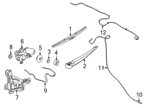 2021 Ford Transit Connect Wiper Blade Assembly Diagram for GT1Z-17528-BA