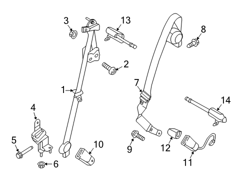 2020 Lincoln Nautilus Seat Belt Assembly Diagram for KA1Z-58611B69-AU