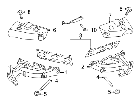 2025 Ford Transit Exhaust Manifold Heat Shield Diagram for LK4Z-9Y427-A