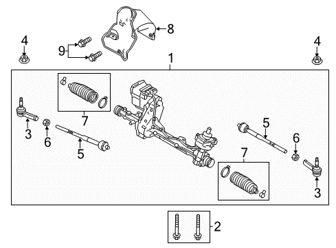 2019 Ford Police Interceptor Sedan Rack And Pinion Steering Gear Diagram for GG1Z-3504-F