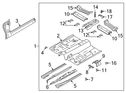 2023 Lincoln Corsair Roof Rack Cross Rail Diagram for LX6Z-7810672-B
