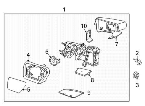 2021 Ford F-150 Mirror Assembly Rear View Outer Diagram for ML3Z-17682-TA