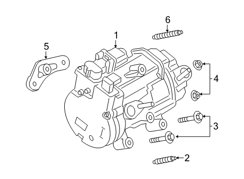 2024 Ford Escape Compressor Assembly Diagram for PZ1Z-19703-A