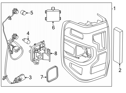 2025 Ford Ranger Lamp Socket And Wire Assembly Diagram for N1WZ-13412-AH