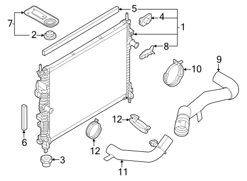 2024 Ford Mustang Radiator Hose Diagram for PR3Z-8260-B